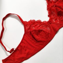 سوتین تک دانتل وارداتی زنانه مدل لطیفه قرمز