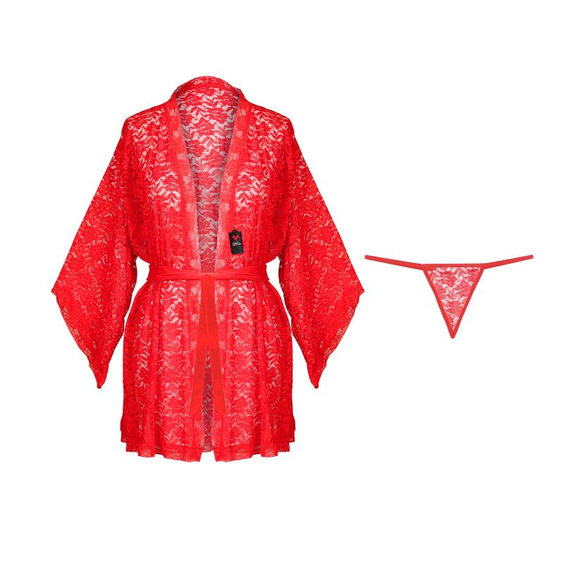 لباس خواب زنانه روبدوشامبر گیپور مدل کلاسیکا شامبر رنگ قرمز
