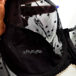 ست شورت اسلیپ و سوتین تور حریر ژوبین فنردار مدل ستاره ای