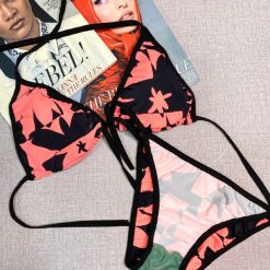 مایو بیکینی دو تیکه شباهنگ مشکی نئونی