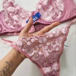 ست شورت و سوتین زنانه تورگاز TRT مدل رویال رز صورتی