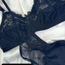 ست شورت و سوتین ساتن استرج کشی ژوبین مدل یاس