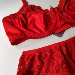 ست شورت و سوتین ساتن استرج ژوبین مدل یاس