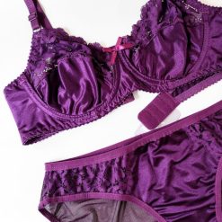 ست شورت و سوتین ساتن استرج ژوبین مدل یاس بنفش