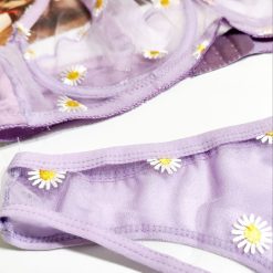 ست شورت و سوتین ژوبین تور حریر فنردار مدل بابونه 12