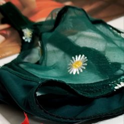 ست شورت و سوتین ژوبین تور حریر فنردار مدل بابونه 11