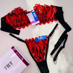 ست شورت وسوتین فنردار TRT مدل فنز قرمز