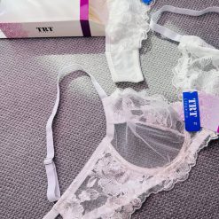 ست شورت و سوتین تی ار تی تک رنگ سفید