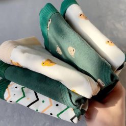 پک شورت نخی عروسکی سبز و سفید خرسی و راه راه