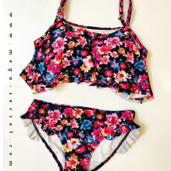 مایو دو تکه زنانه کراپ و شورتک رنگی