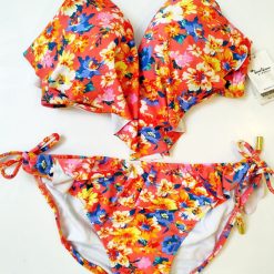 مایو دو تکه زنانه وارداتی مدل سامر بلوم نارنجی