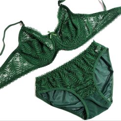 ست شورت و سوتین ژوبین مدل سرخس سبز