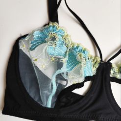 ست شورت و سوتین زنانه مشکی و آبی