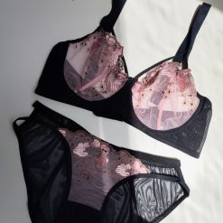 ست شورت و سوتین زنانه مشکی و صورتی