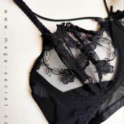 ست شورت و سوتین هارنس دار زنانه مشکی