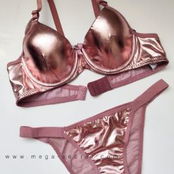 ست شورت و سوتین زنانه اسفنجی دیسکو صورتی