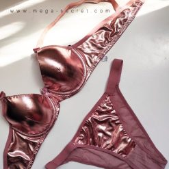 ست شورت لامبادا و سوتین اسفنجی دیسکو صورتی