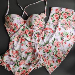 مایو دو تیکه زنانه وارداتی گلدار