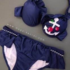 لباس شنا دو تکه زنانه وارداتی مدل ملوانی