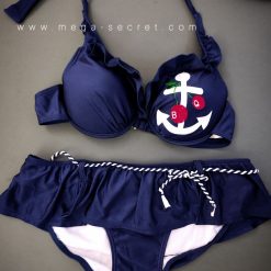 مایو دو تکه زنانه وارداتی مدل ملوانی و رنگ آّبی