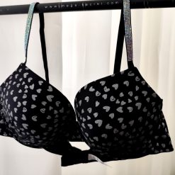 ست شورت و سوتین زنانه مدل نگین دل مشکی