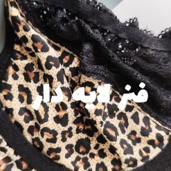 ست شورت و سوتین پلنگی برند زارع رنگ مشکی