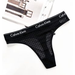 شورت زنانه بکلس توری طرح کلوین کلین مشکی