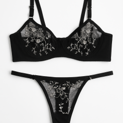 ست شورت و سوتین گیپور زنانه تی ار تی مدل شب‌تاب