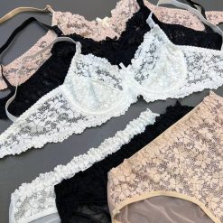 ست شورت و سوتین گیپور زنانه ژوبین مدل لیلیوم کرم