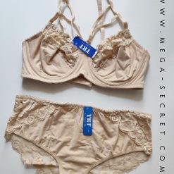 ست شورت و سوتین نخی زنانه TRT مدل نود کلاسیک رنگ کرم