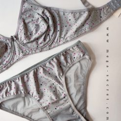 ست شورت و سوتین نخی زنانه طوسی