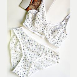 ست شورت و سوتین گیپور ژوبین مدل گلریز سفید