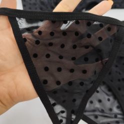 ست شورت سوتین سه تیکه مخمل مشکی کد 001