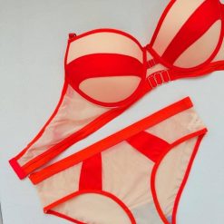 ست شورت و سوتین زنانه اسفنجی نارنجی رنگ