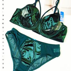 ست شورت و سوتین ساتن سبز برند TRT