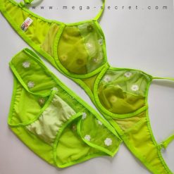 ست شورت و سوتین زنانه توری رنگ سبز