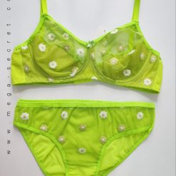 ست شورت و سوتین زنانه توری سبز رنگ