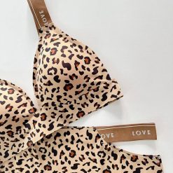 ست شورت و سوتین بدون فنر اسفنجی زنانه مدل پلنگی اروپایی