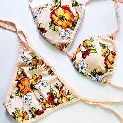 مایو بیکینی دو تکه زنانه مدل شنزار طرح گلگلی