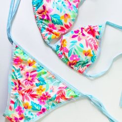 مایو بیکینی دو تکه زنانه مدل نسترن ساحلی گره ای