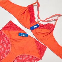 ست شورت و سوتین نخی زنانه TRT مدل نود کلاسیک نارنجی