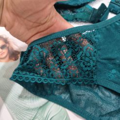 ست شورت و سوتین گیپور مدل ریسه گل نخی و تور