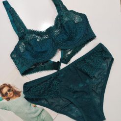 ست شورت و سوتین گیپور مدل ریسه گل مشکی