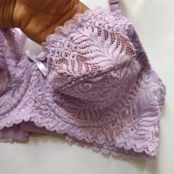 سوتین تک گیپور زنانه برند ژوبین مدل تک سرخس مشکی