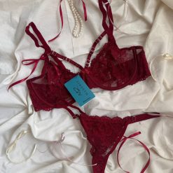 ست شورت و سوتین تور برند مکسوریا رنگ سرخ