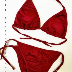 مایو بیکینی دو تکه زنانه مدل انجل سرخ قرمز