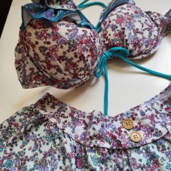 ست مایو سه تکه دامنی زنانه وارداتی مدل تمشک رنگ آّبی