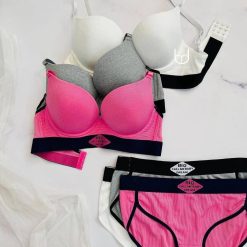 ست شورت و سوتین اسفنجی زنانه مدل بیگ دریم صورتی