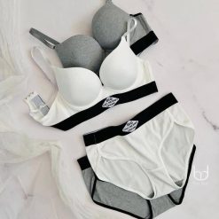 ست شورت و سوتین اسفنجی زنانه مدل بیگ دریم طوسی