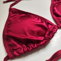 مایو بیکینی دو تکه زنانه مدل انجل سرخ رنگ زرشکی